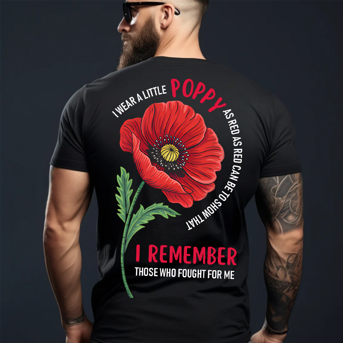 Vintage I Wear Red Poppy Flower Remember American Usa Veteran T-Shirt, Veterans Day Gift