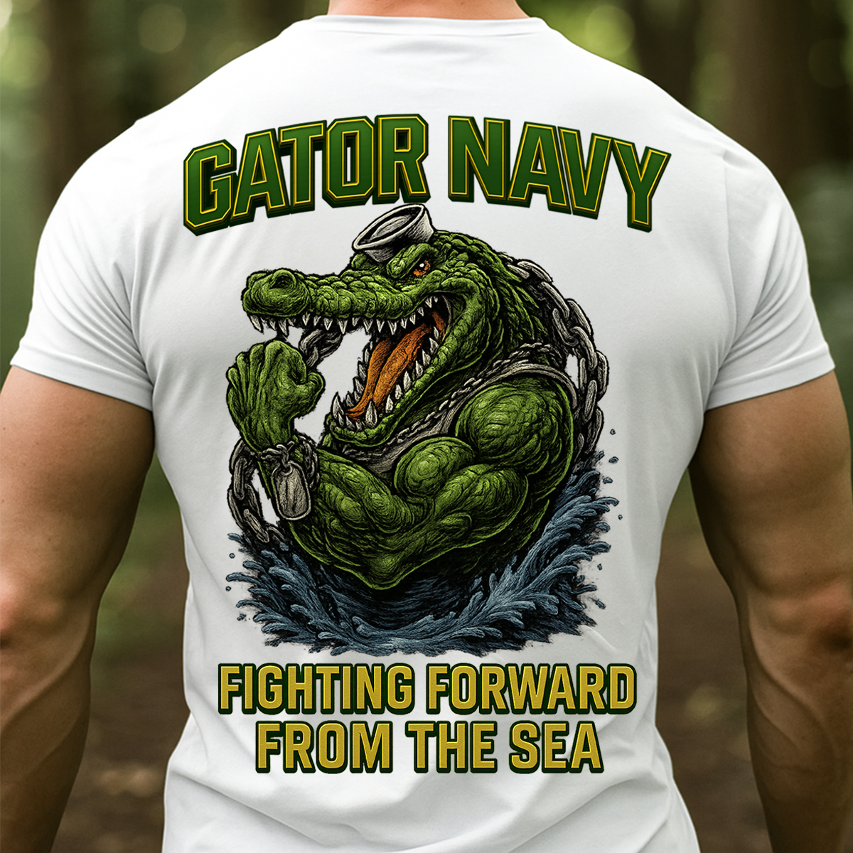 Gator Navy T-Shirt – Fighting Forward From The Sea Military Veteran Graphic Tee