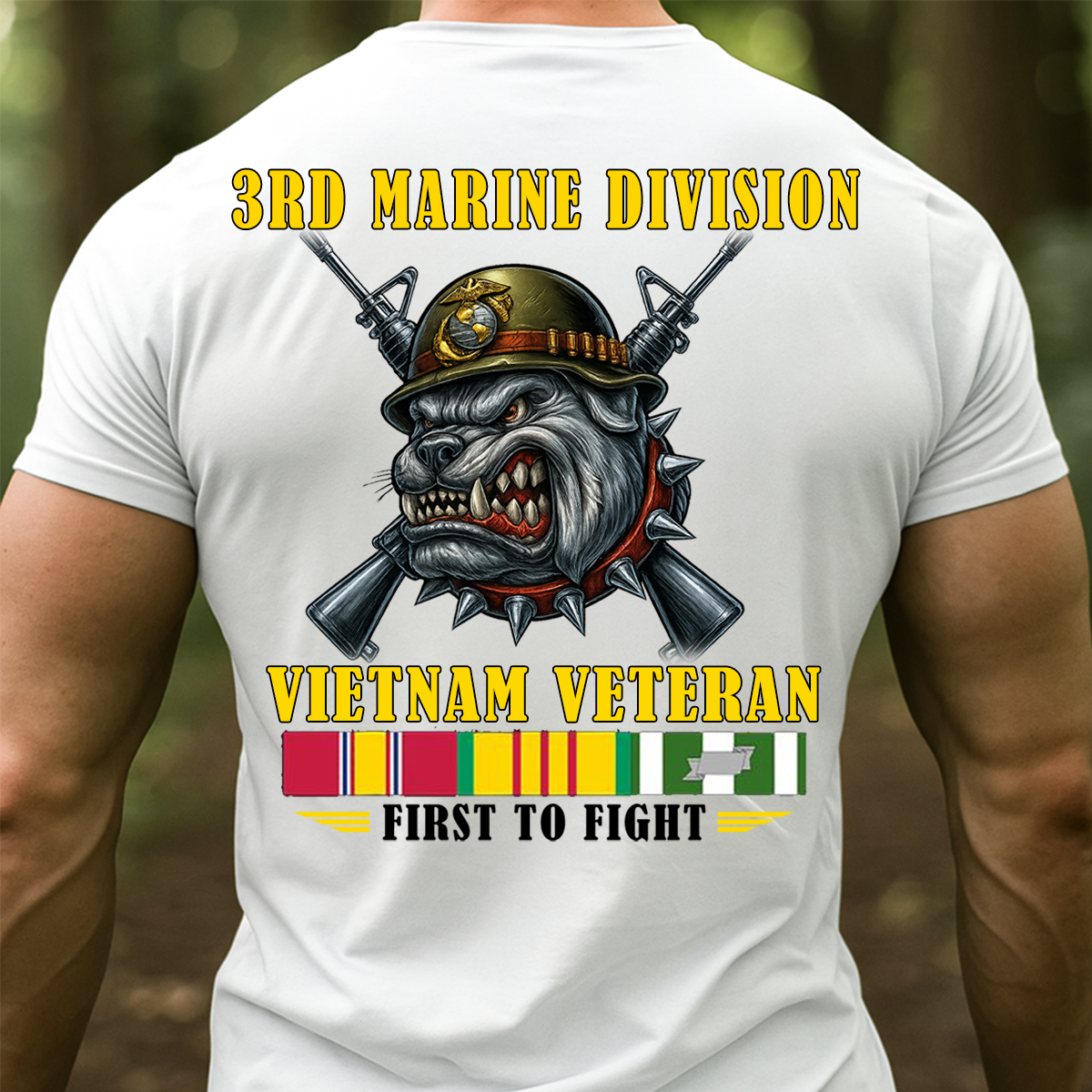 Vietnam Veteran 3rd Marine Division T-Shirt – USMC Bulldog First to Fight Shirt, Gift For Veteran