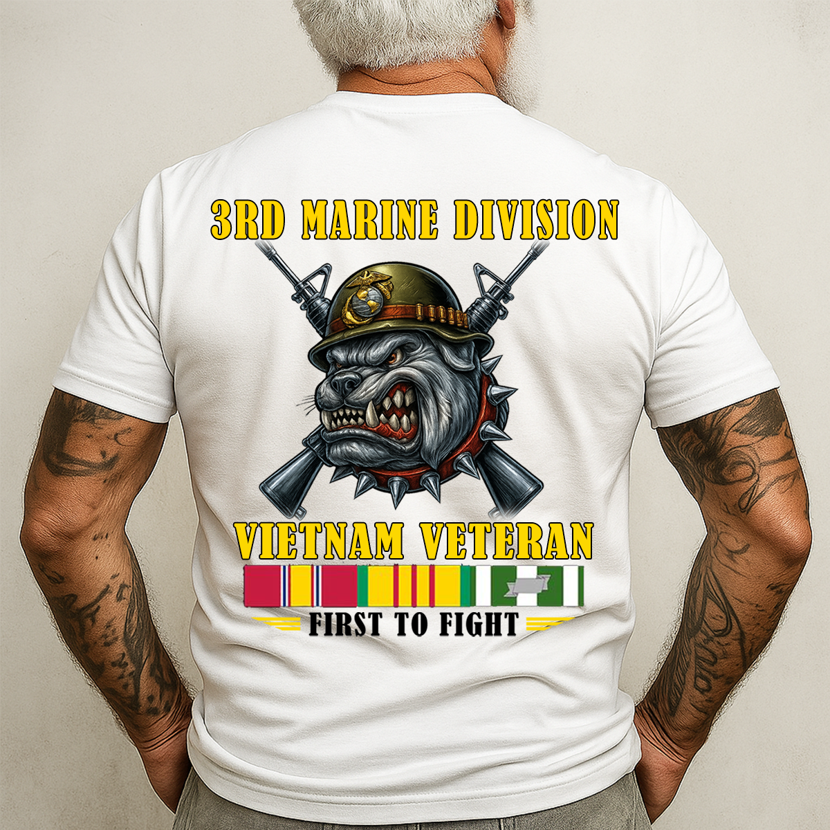 Vietnam Veteran 3rd Marine Division T-Shirt – USMC Bulldog First to Fight Shirt, Gift For Veteran