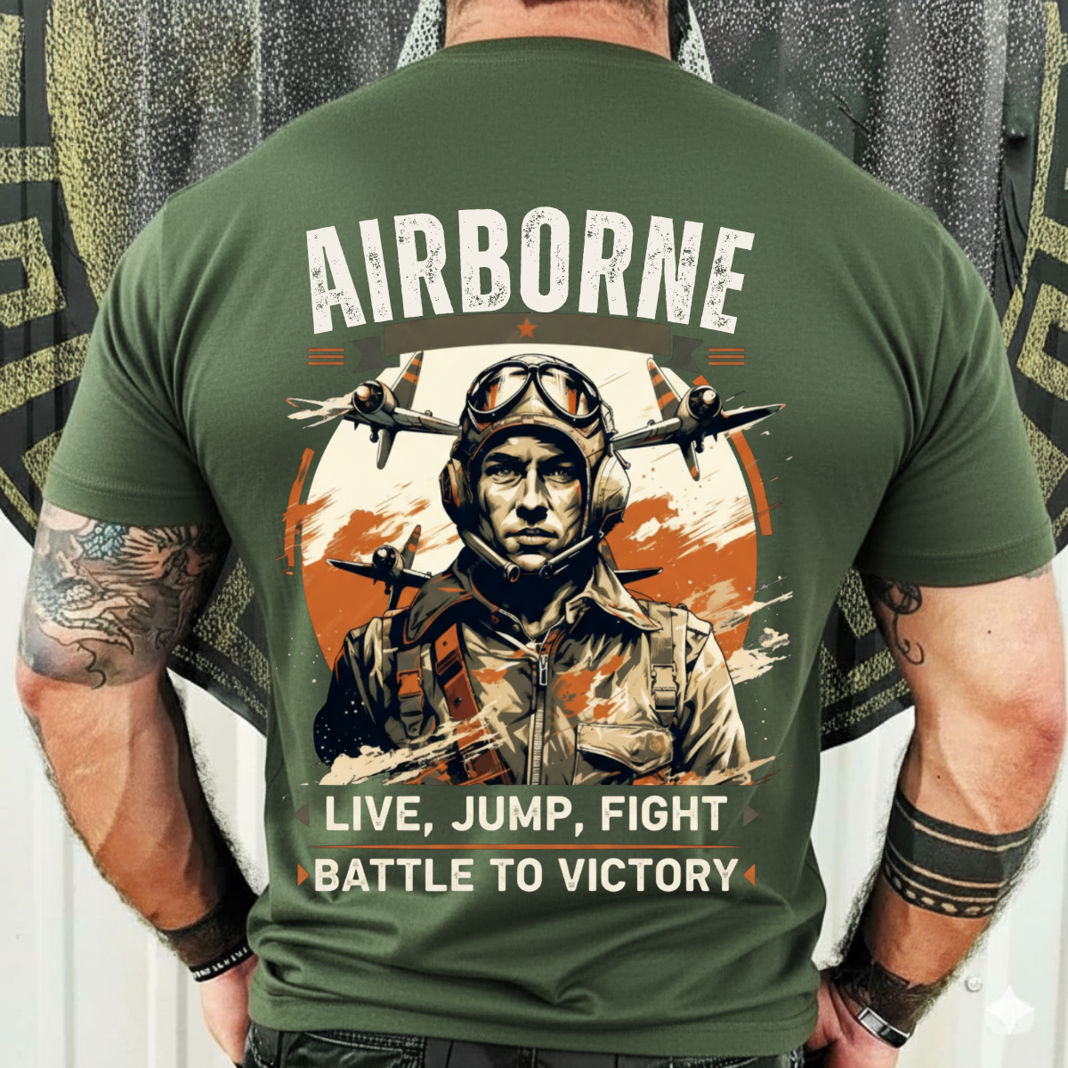 Military Veteran T-Shirt – Live, Jump, Fight  – Patriotic Airborne Apparel