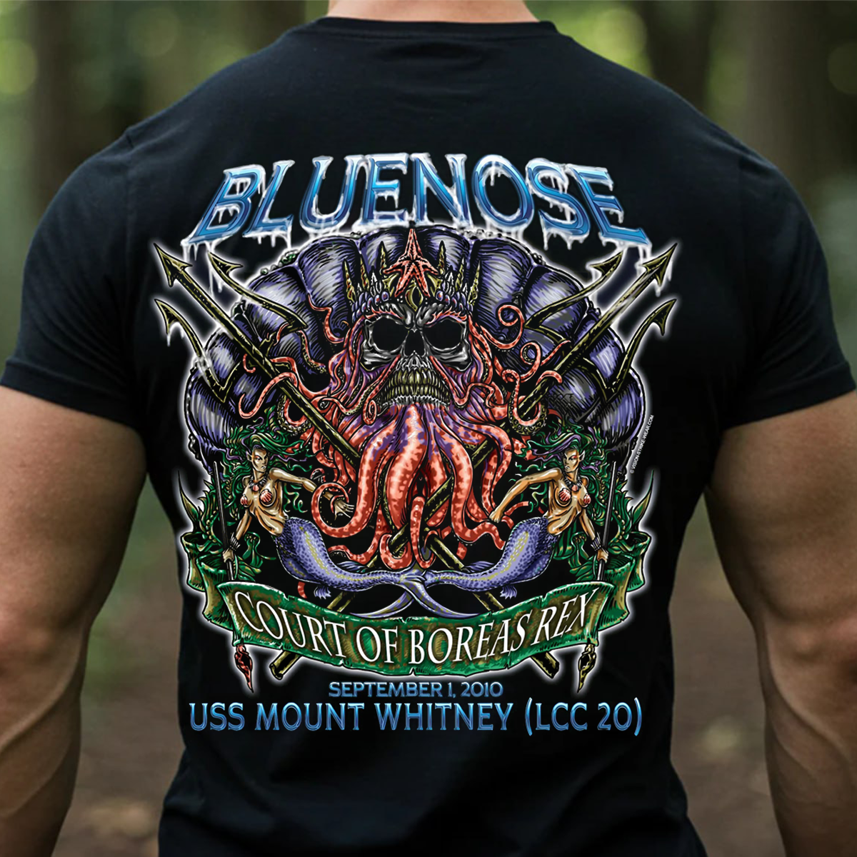 Bluenose Navy Veteran T-shirt, Sweatshirt, Hoodie – Court of Boreas Rex USS Mount Whitney (LCC 20)