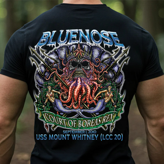 Bluenose Navy Veteran T-shirt, Sweatshirt, Hoodie – Court of Boreas Rex USS Mount Whitney (LCC 20)