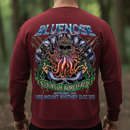 Bluenose Navy Veteran T-shirt, Sweatshirt, Hoodie – Court of Boreas Rex USS Mount Whitney (LCC 20)