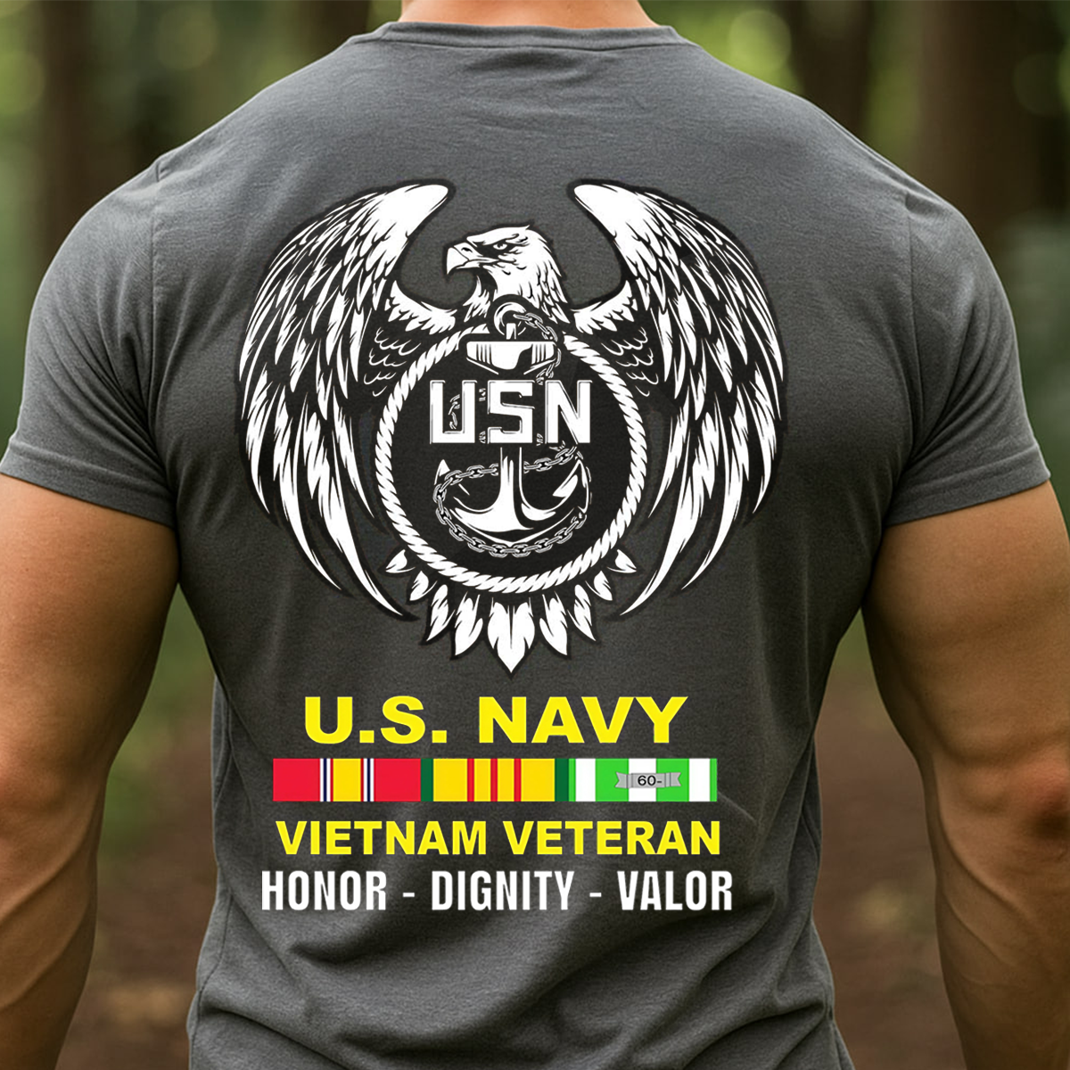 Vietnam Veteran U.S. Navy Shirt, Sweatshirt, Hoodie – American Eagle Anchor Design – Honor Valor Pride
