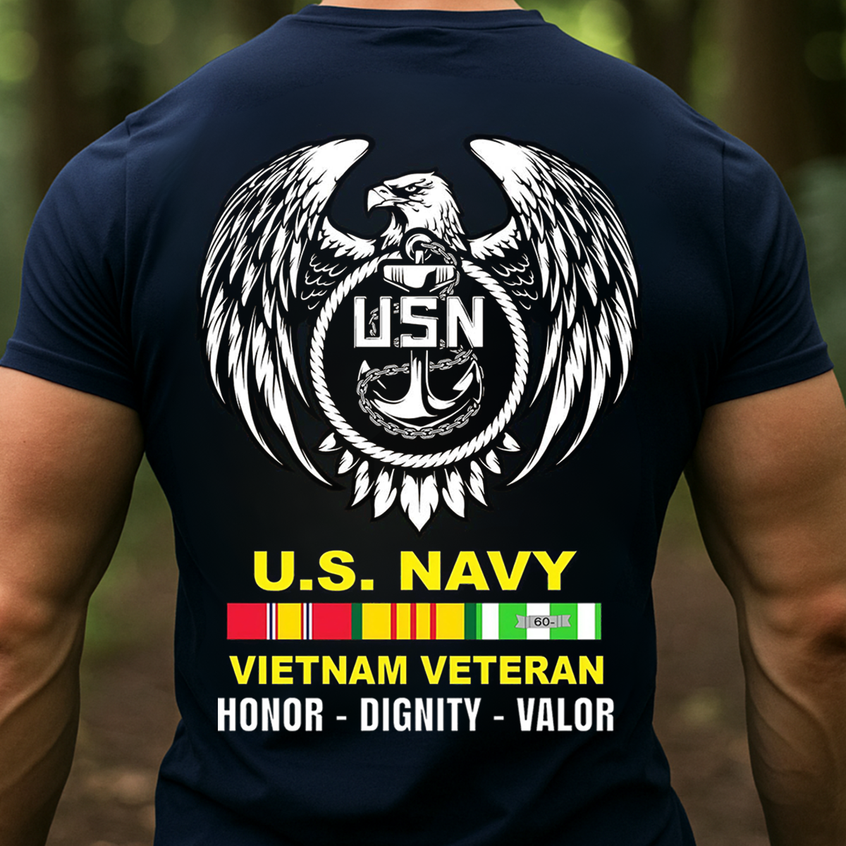 Vietnam Veteran U.S. Navy Shirt, Sweatshirt, Hoodie – American Eagle Anchor Design – Honor Valor Pride