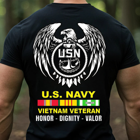 Vietnam Veteran U.S. Navy Shirt, Sweatshirt, Hoodie – American Eagle Anchor Design – Honor Valor Pride