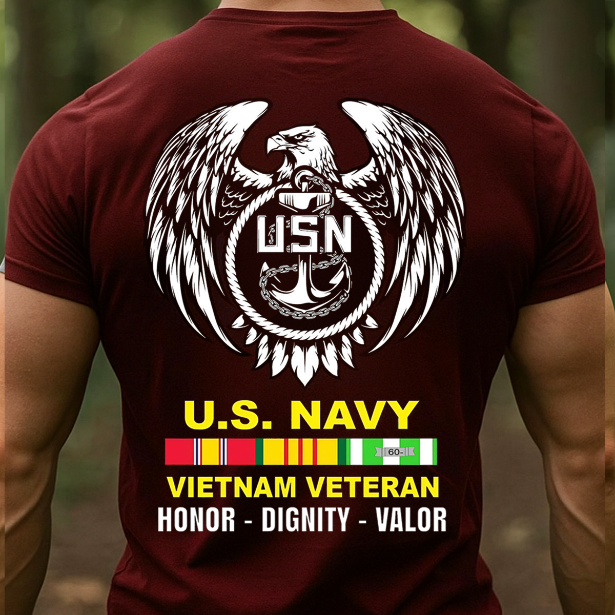 Vietnam Veteran U.S. Navy Shirt, Sweatshirt, Hoodie – American Eagle Anchor Design – Honor Valor Pride