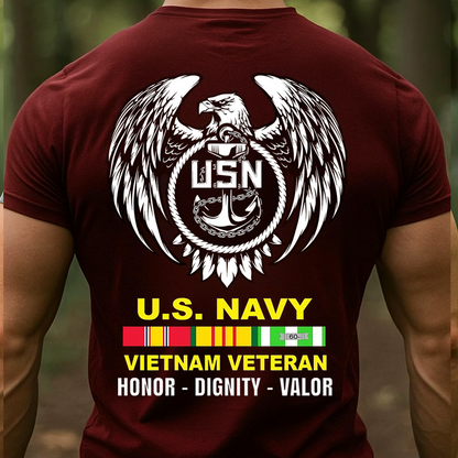 Vietnam Veteran U.S. Navy Shirt, Sweatshirt, Hoodie – American Eagle Anchor Design – Honor Valor Pride