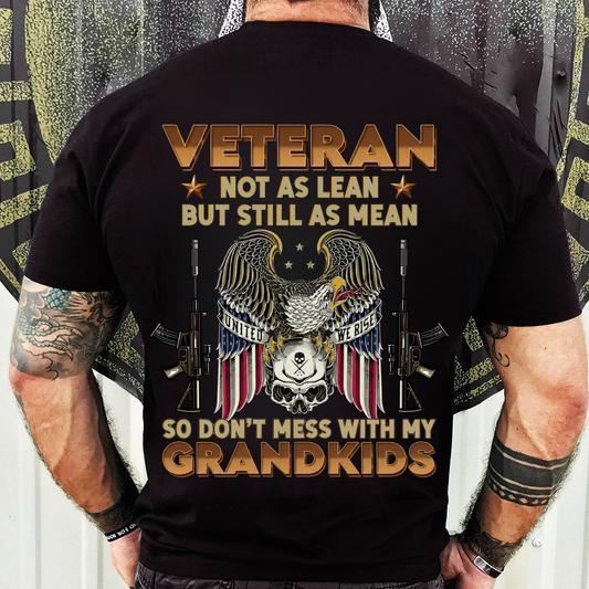 Veteran Grandpa Shirt – Don’t Mess With My Grandkids – Patriotic Family Gift Tee