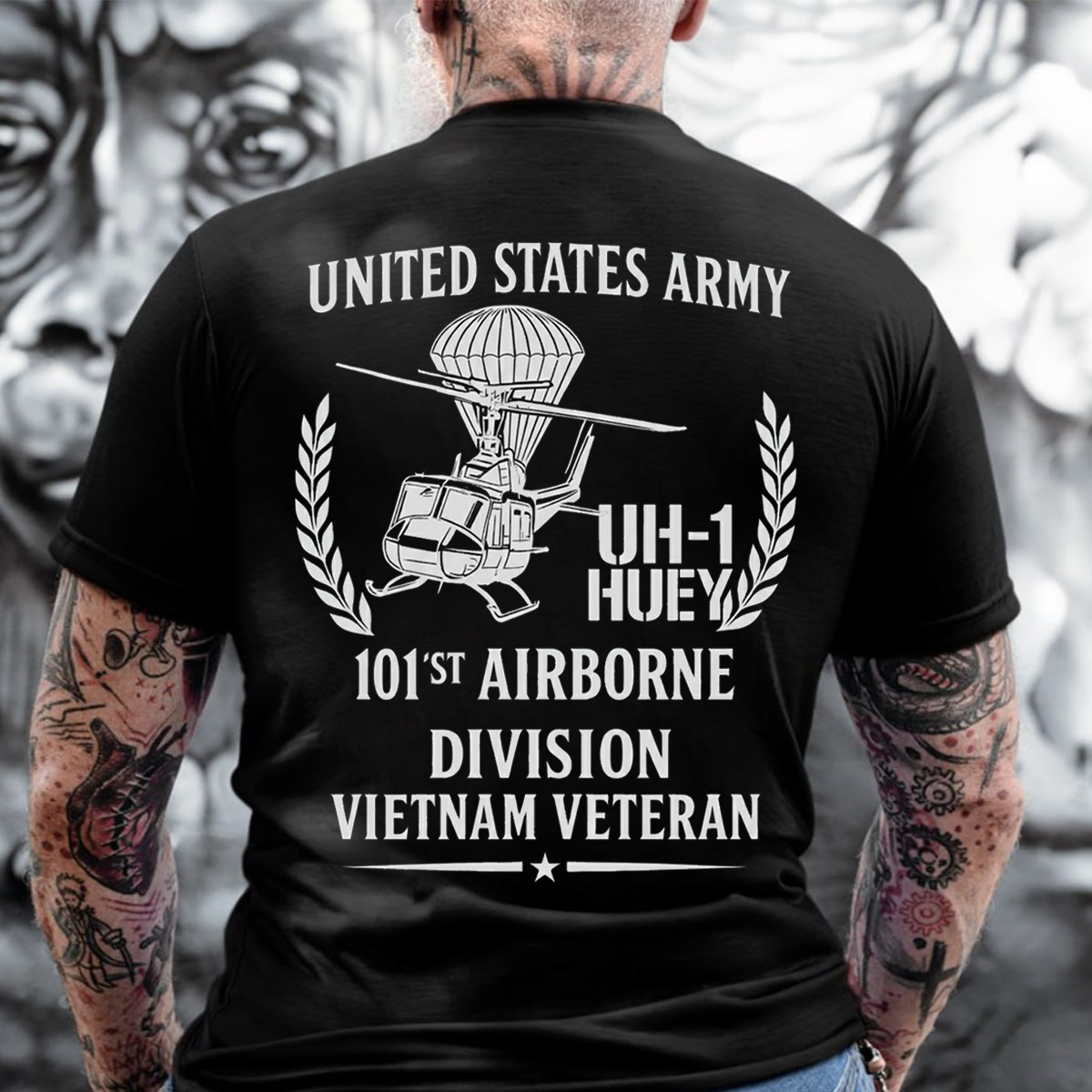 US Army 101st Airborne Vietnam Veteran T-Shirt – UH-1 Huey Helicopter Tee, Gift for Veterans Day