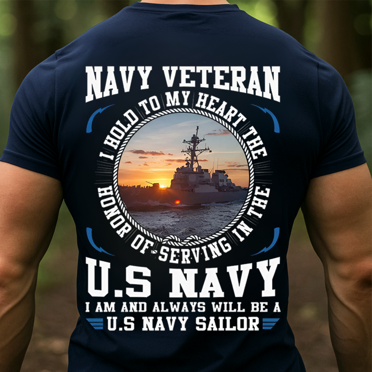 Navy Veteran T-Shirt, Hoodie, Sweatshirt – I Hold to My Heart the Honor of Serving in the U.S. Navy – Proud U.S. Navy Sailor Military Veteran Apparel for Men