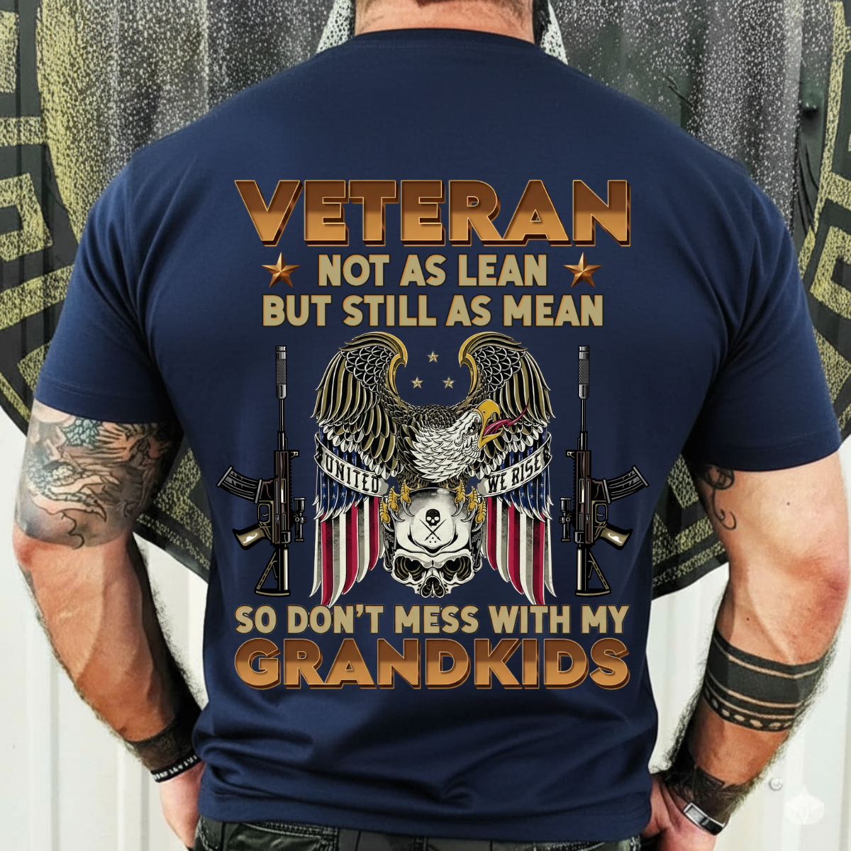 Veteran Grandpa Shirt – Don’t Mess With My Grandkids – Patriotic Family Gift Tee