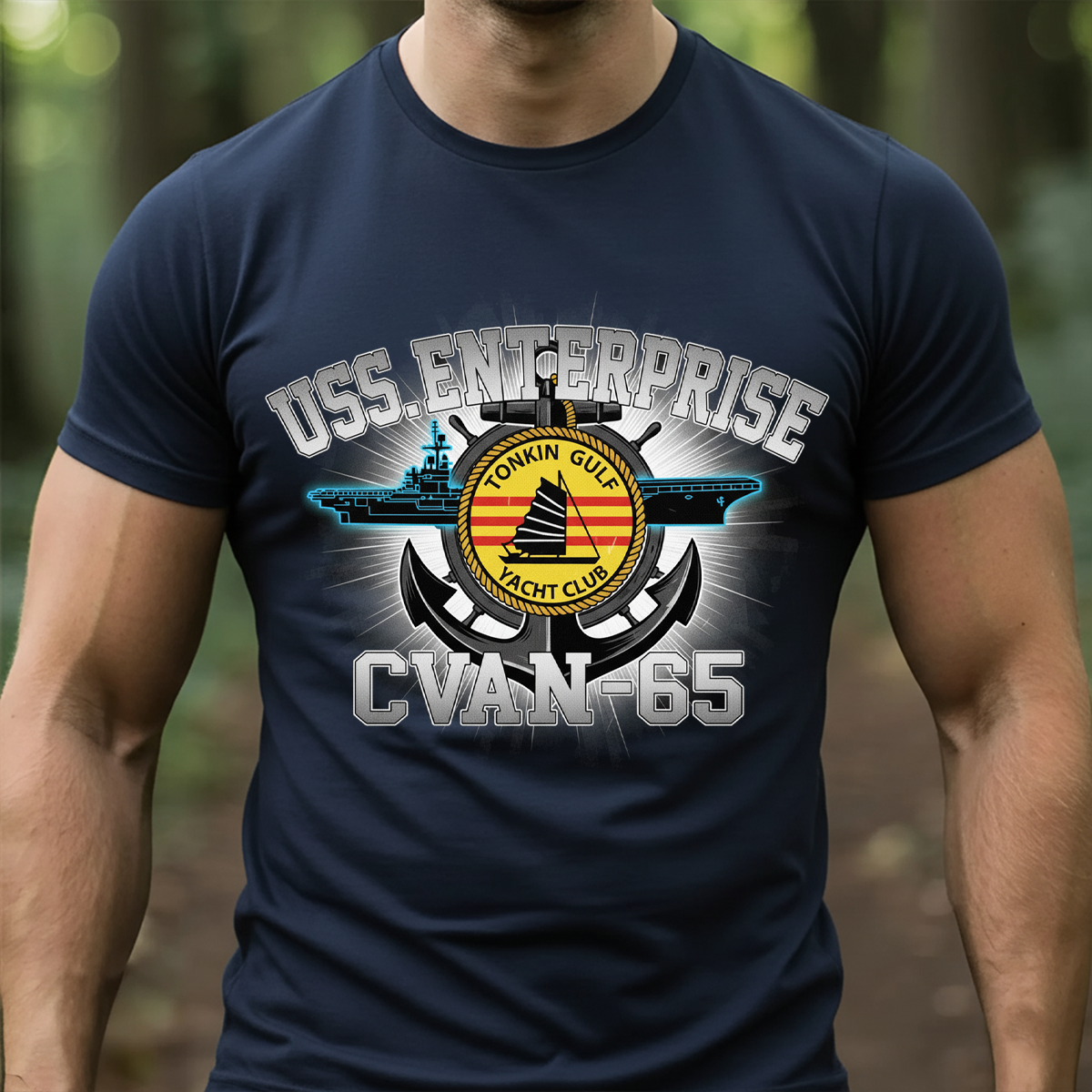 USS Enterprise CVAN-65 T-Shirt, Sweatshirt, Hoodie– Tonkin Gulf Yacht Club Navy Veteran Shirt – Vietnam War Aircraft Carrier Military Pride Tee for Men