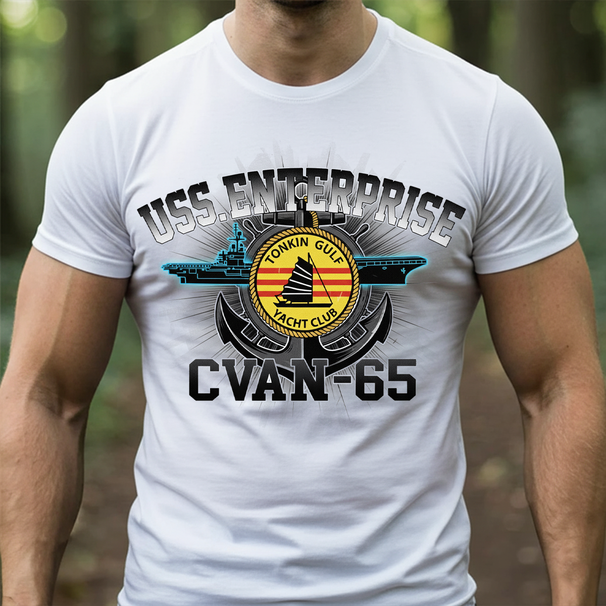 USS Enterprise CVAN-65 T-Shirt, Sweatshirt, Hoodie– Tonkin Gulf Yacht Club Navy Veteran Shirt – Vietnam War Aircraft Carrier Military Pride Tee for Men