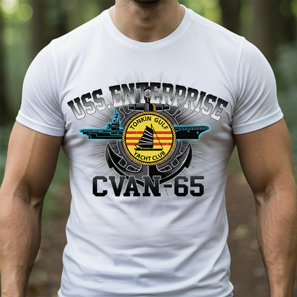 USS Enterprise CVAN-65 T-Shirt, Sweatshirt, Hoodie– Tonkin Gulf Yacht Club Navy Veteran Shirt – Vietnam War Aircraft Carrier Military Pride Tee for Men