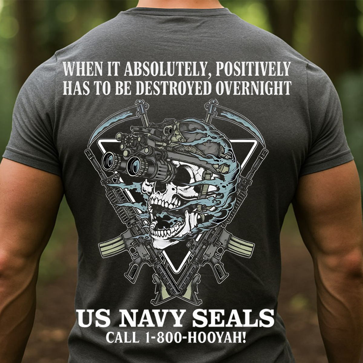 US Navy SEALs Skull Tactical T-Shirt – Special Forces Military Combat Tee, Veteran Gift