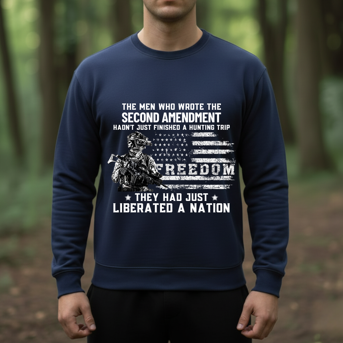 Second Amendment Shirt – Freedom Patriotic Veteran Tee Front Side – Liberated a Nation