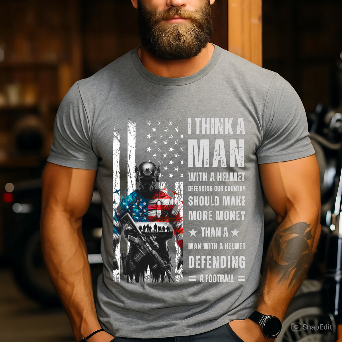 A Man Defending Our Country Should Make More Money Than A Man Defending A Football – Patriotic Veteran T-Shirt, Idea Gift For Veteran