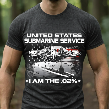 I Am The .02% Navy Submariner Veteran T-Shirt –United States Submarine Service T-Shirt