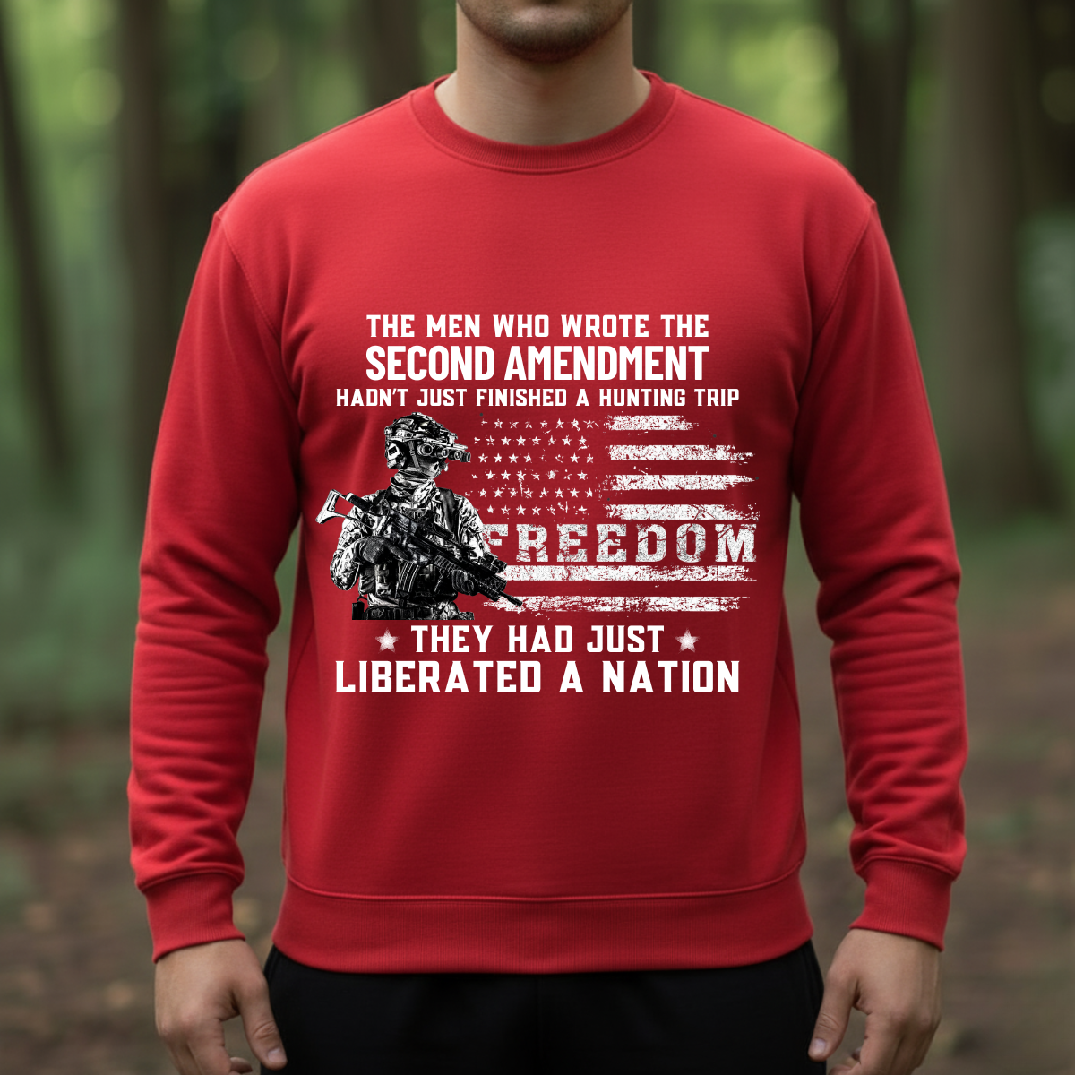 Second Amendment Shirt – Freedom Patriotic Veteran Tee Front Side – Liberated a Nation
