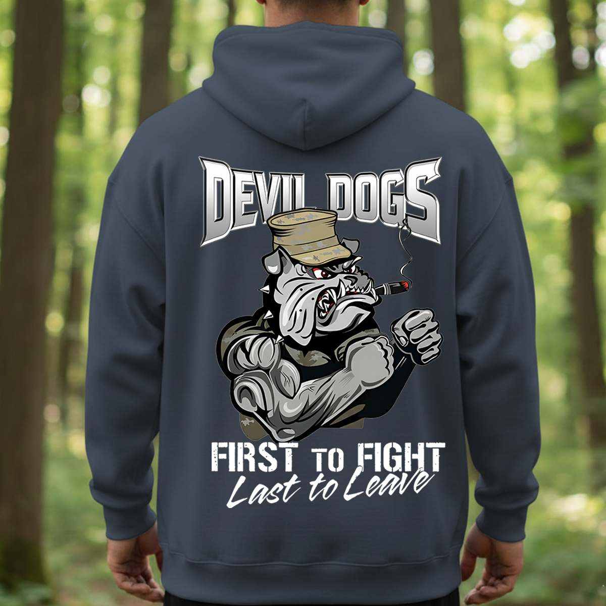 First to Fight Last to Leave Bulldog T-Shirt- Devil Dogs Military Shirt – Gift For Veteran, Husband,Dad, Grandpa
