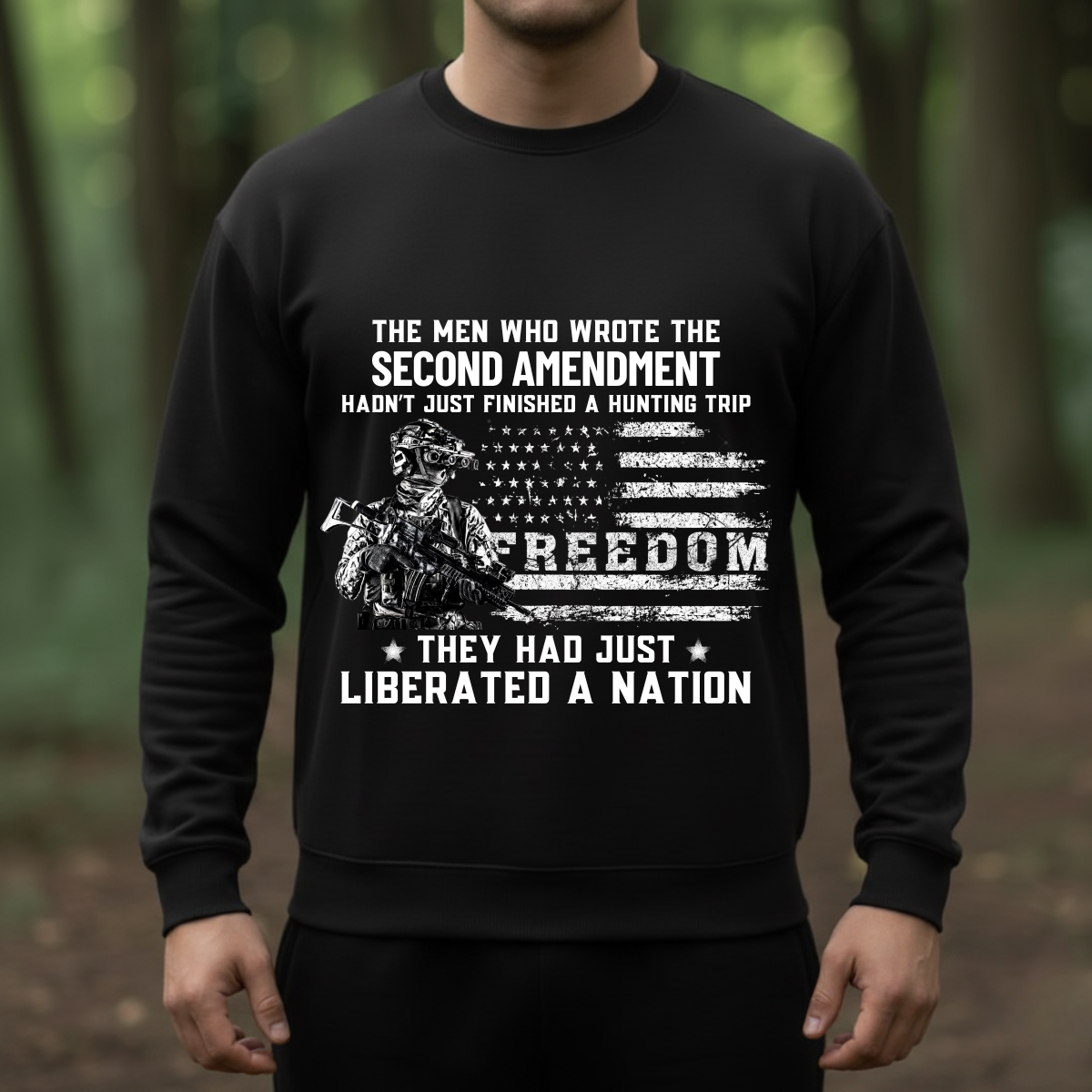 Second Amendment Shirt – Freedom Patriotic Veteran Tee Front Side – Liberated a Nation