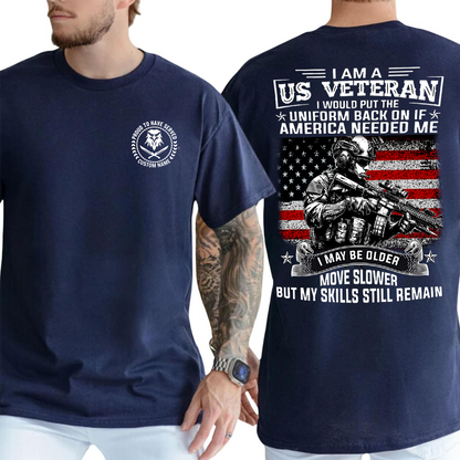 Personalized Proud Military Service Patriotic Tee for Veterans, Custome Name US Veteran Unisex T-shirt