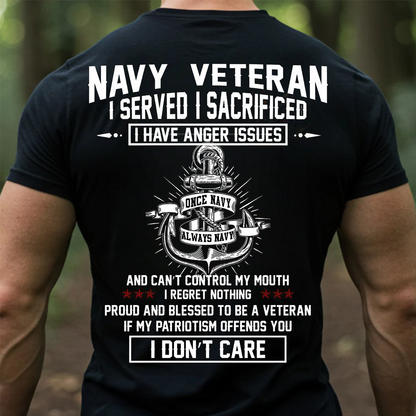 I Served I Sacrificed – Navy Veteran Graphic Tee for Men-I Served I Sacrificed – Navy Veteran Graphic Tee for Men