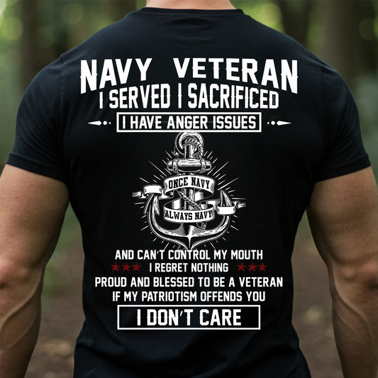 I Served I Sacrificed – Navy Veteran Graphic Tee for Men-I Served I Sacrificed – Navy Veteran Graphic Tee for Men