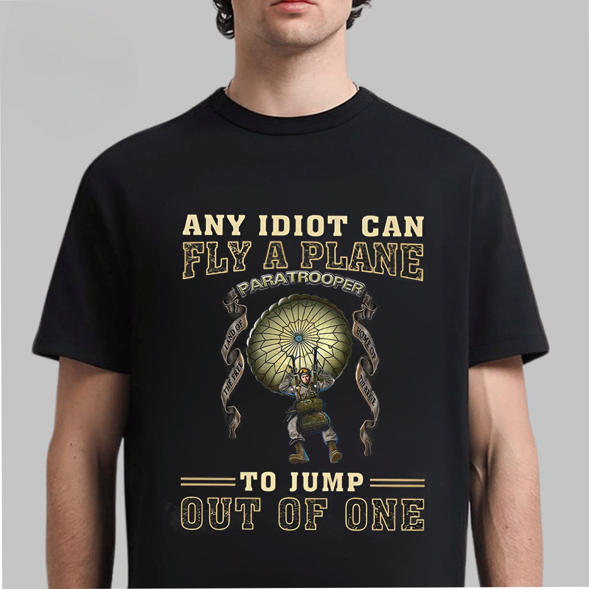 Funny Airborne Paratrooper T-Shirt – "Jump Out of a Plane" Quote ,Veteran Gift