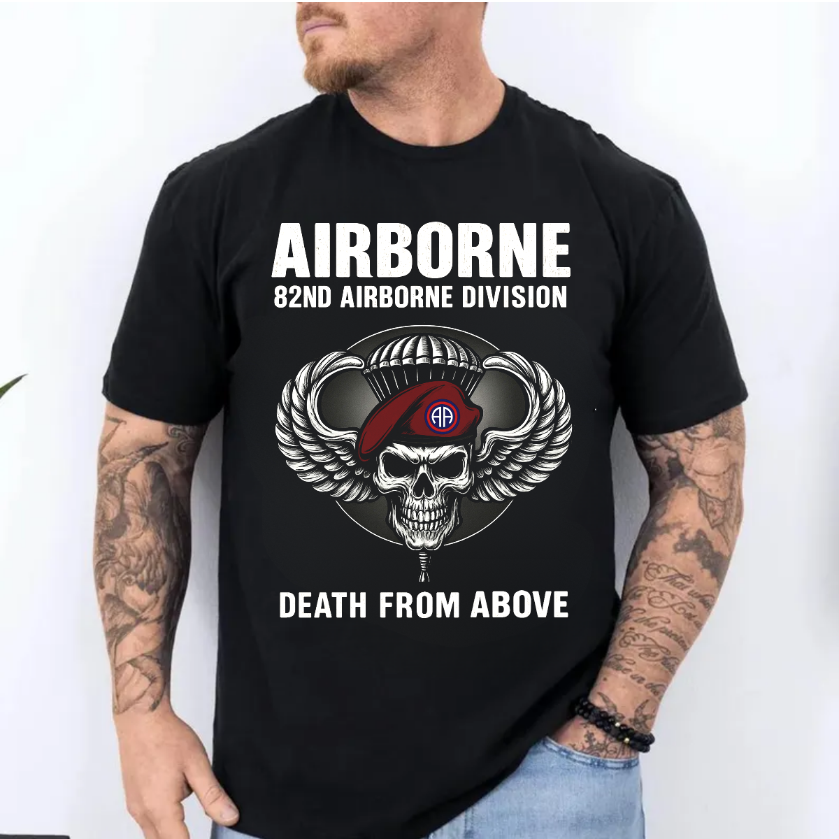 82nd Airborne Division "Death from Above" T-Shirt, Military Patriotic Apparel