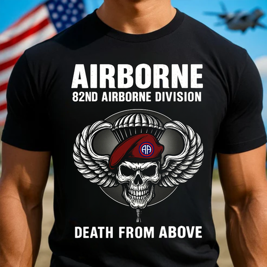 82nd Airborne Division "Death from Above" T-Shirt, Military Patriotic Apparel