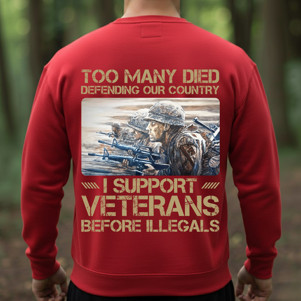 Honor Our Veterans Shirt – Too Many Died Defending Our Country Tee – Patriotic Military Support Shirt