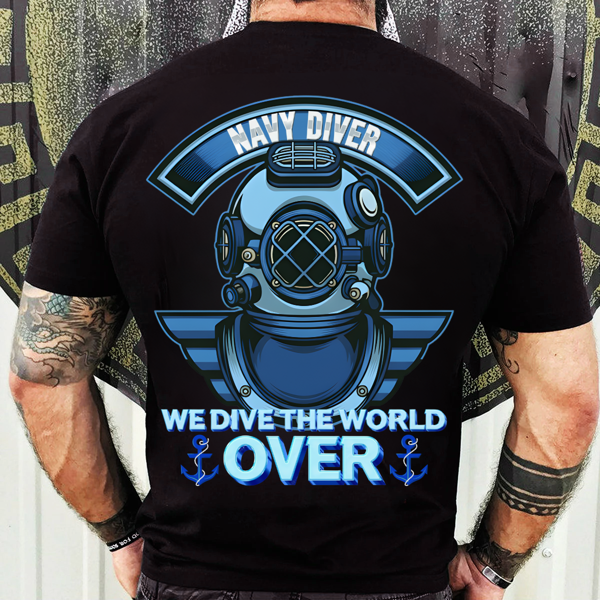 Navy Diver Shirt – We Dive The World Over – Military Veteran Gift Tee