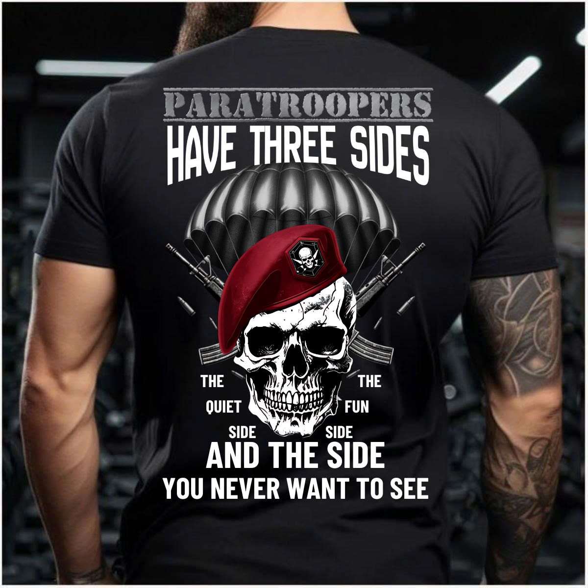 Airborne Veteran T-Shirt – The Three Sides of Paratroopers – Military Pride Tee