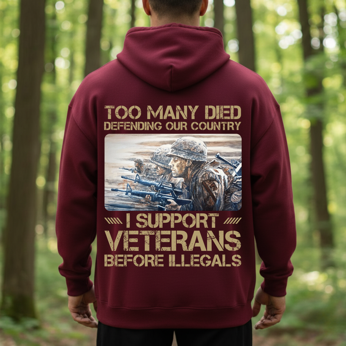 Honor Our Veterans Shirt – Too Many Died Defending Our Country Tee – Patriotic Military Support Shirt