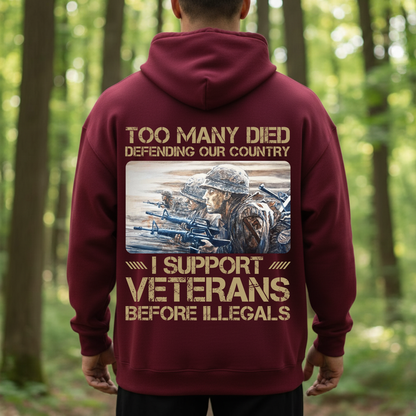 Honor Our Veterans Shirt – Too Many Died Defending Our Country Tee – Patriotic Military Support Shirt