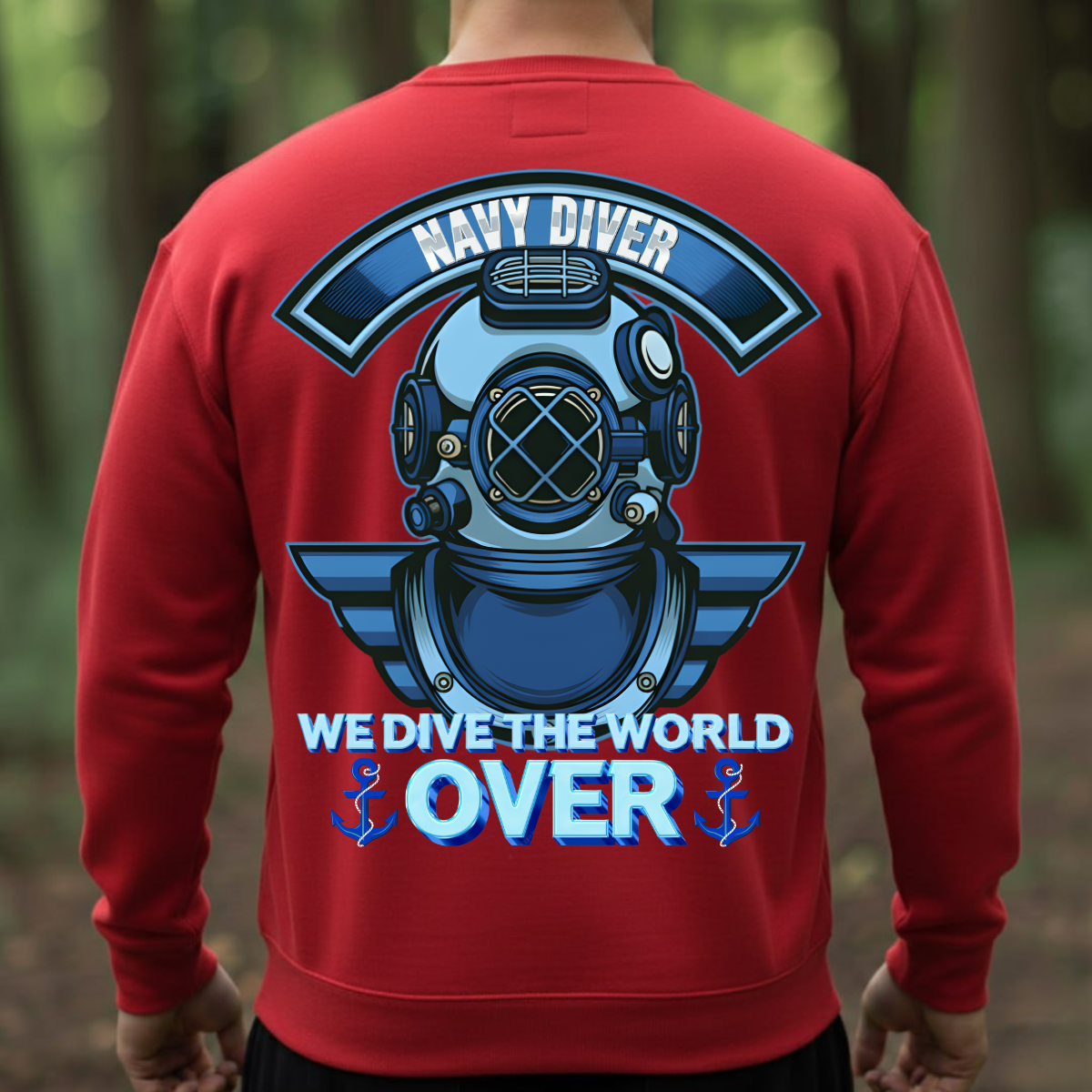 Navy Diver Shirt – We Dive The World Over – Military Veteran Gift Tee