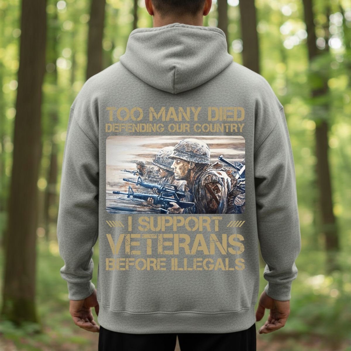 Honor Our Veterans Shirt – Too Many Died Defending Our Country Tee – Patriotic Military Support Shirt