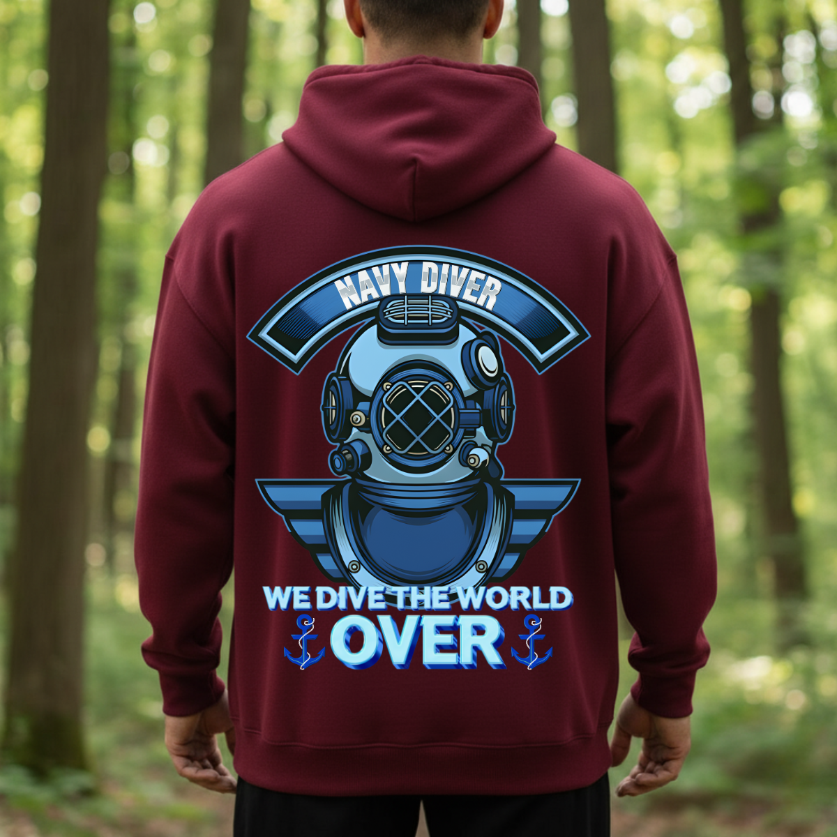 Navy Diver Shirt – We Dive The World Over – Military Veteran Gift Tee