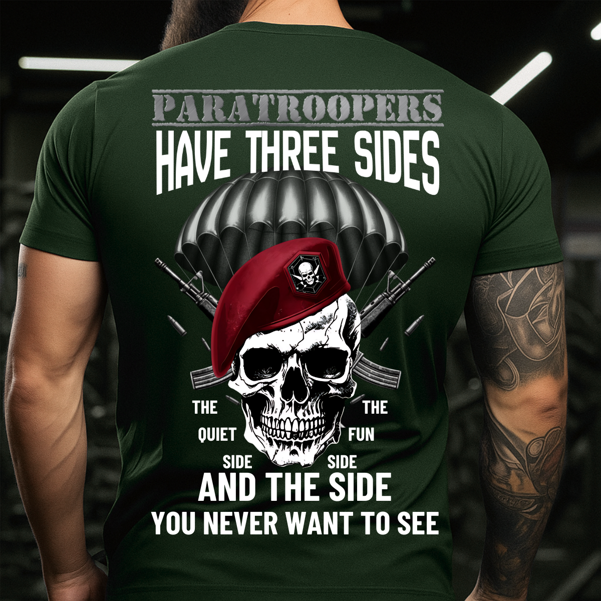Airborne Veteran T-Shirt – The Three Sides of Paratroopers – Military Pride Tee
