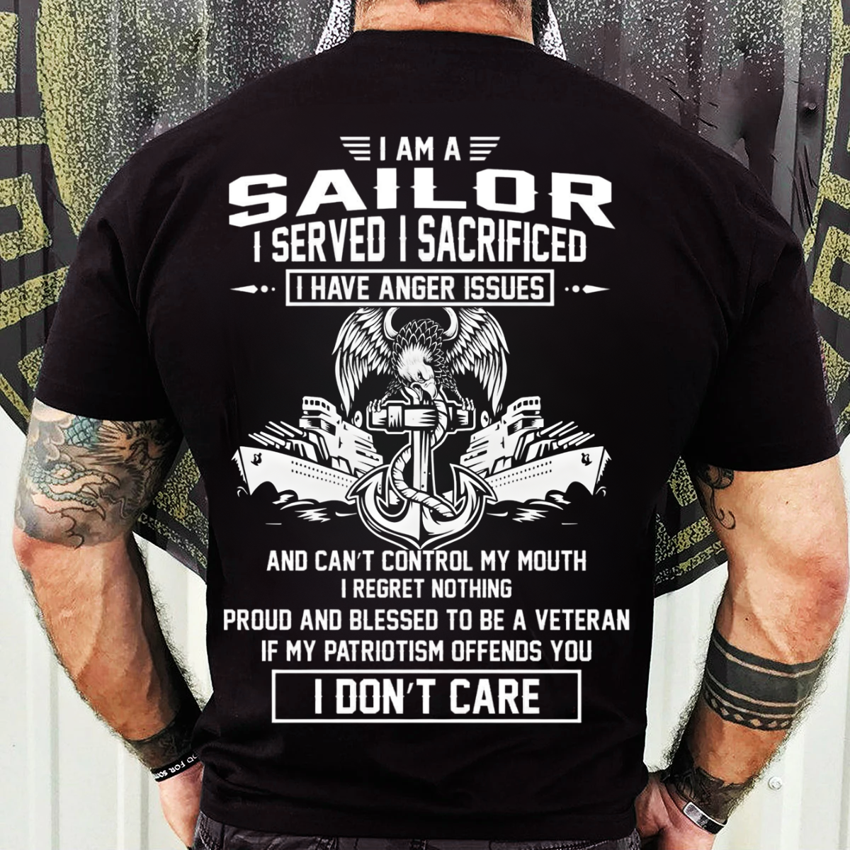 US Sailor Veteran T-Shirt, Sweatshirt, Hoodie – Serve and Sacrifice Attitude Design – American Navy Pride Apparel Gift