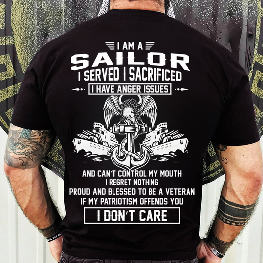 US Sailor Veteran T-Shirt, Sweatshirt, Hoodie – Serve and Sacrifice Attitude Design – American Navy Pride Apparel Gift