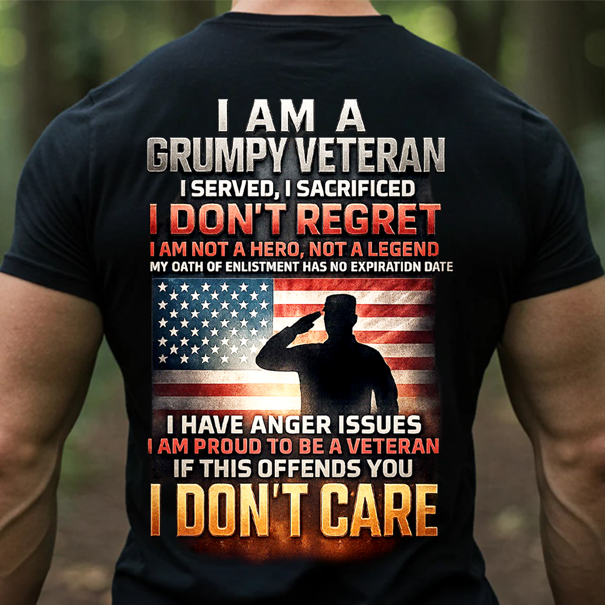 I Am a Grumpy Veteran I Don’t Regret Shirt – Proud U.S. Military Veteran Patriotic Tee