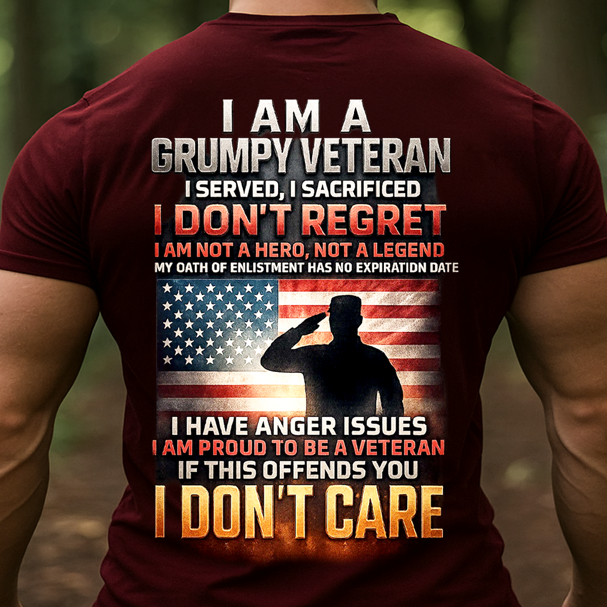 I Am a Grumpy Veteran I Don’t Regret Shirt – Proud U.S. Military Veteran Patriotic Tee