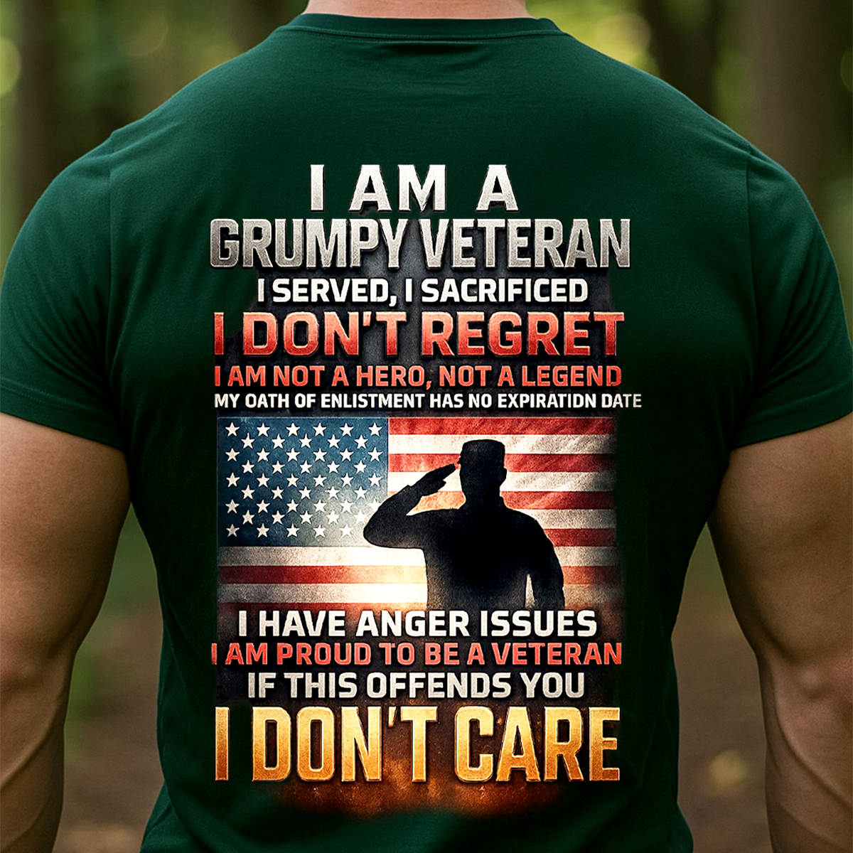 I Am a Grumpy Veteran I Don’t Regret Shirt – Proud U.S. Military Veteran Patriotic Tee