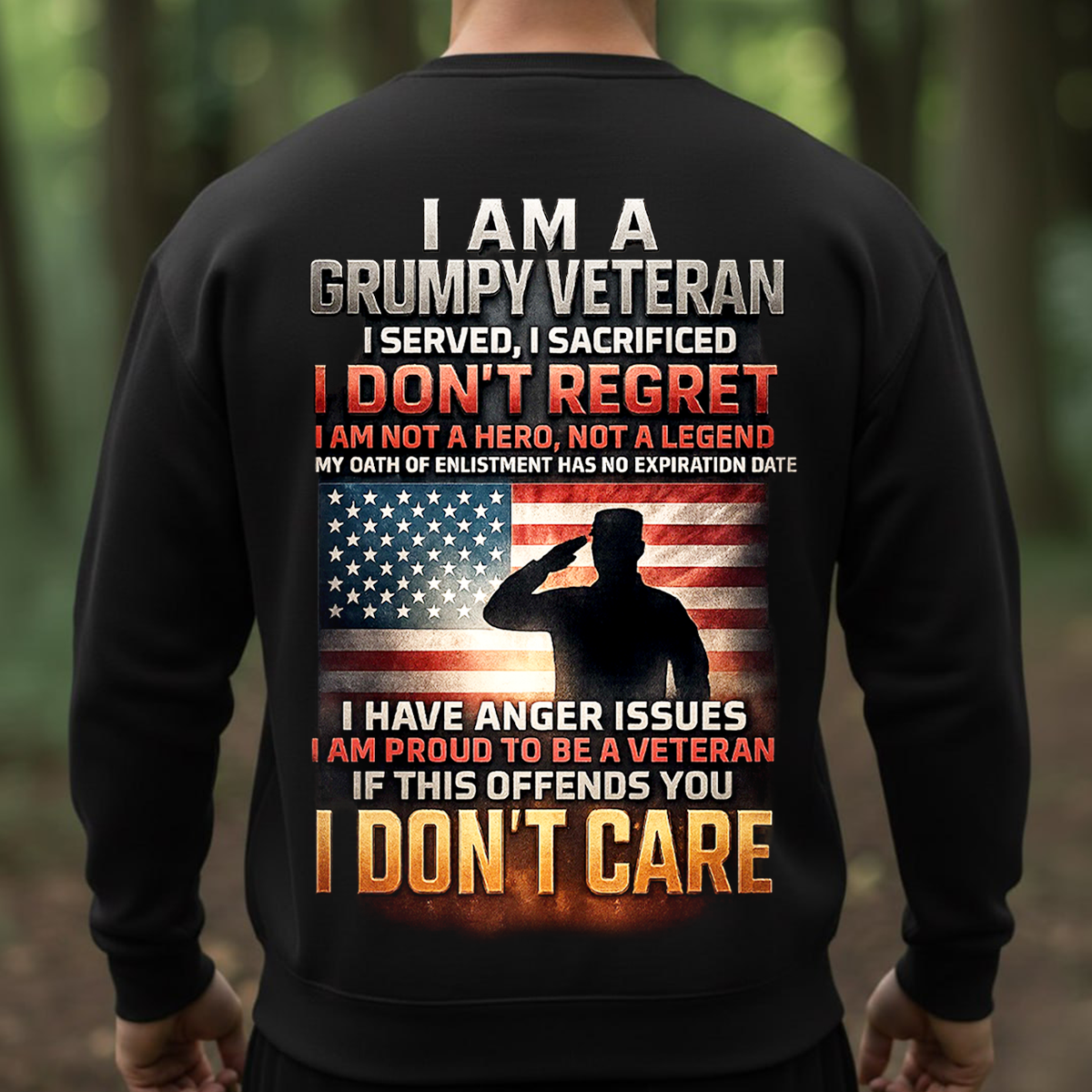 I Am a Grumpy Veteran I Don’t Regret Shirt – Proud U.S. Military Veteran Patriotic Tee