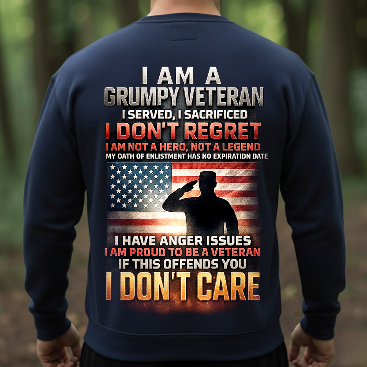 I Am a Grumpy Veteran I Don’t Regret Shirt – Proud U.S. Military Veteran Patriotic Tee