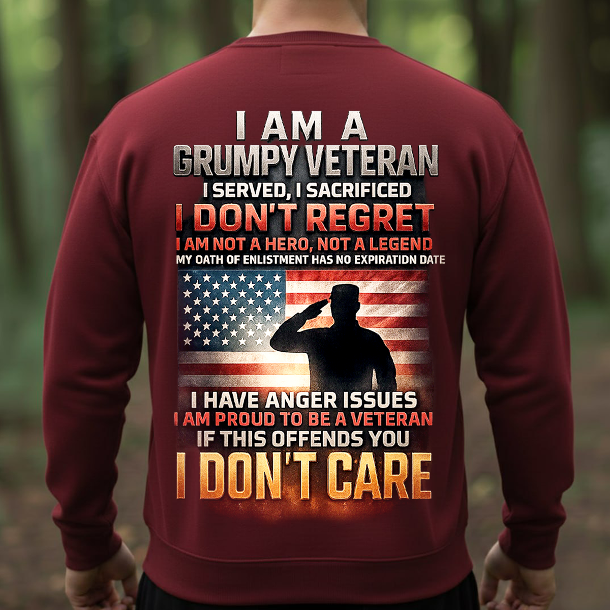 I Am a Grumpy Veteran I Don’t Regret Shirt – Proud U.S. Military Veteran Patriotic Tee